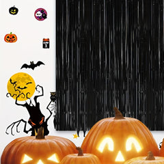 Sparkling Foil Tinsel Curtain for Birthday & Halloween Party Decoration