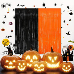 Sparkling Foil Tinsel Curtain for Birthday & Halloween Party Decoration