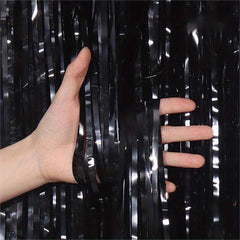 Sparkling Foil Tinsel Curtain for Birthday & Halloween Party Decoration