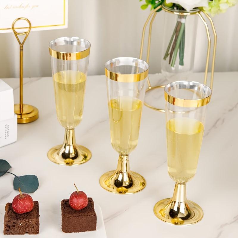 10pcs Disposable Red Wine Glasses Spring Theme Plastic Champagne Wine Glas
