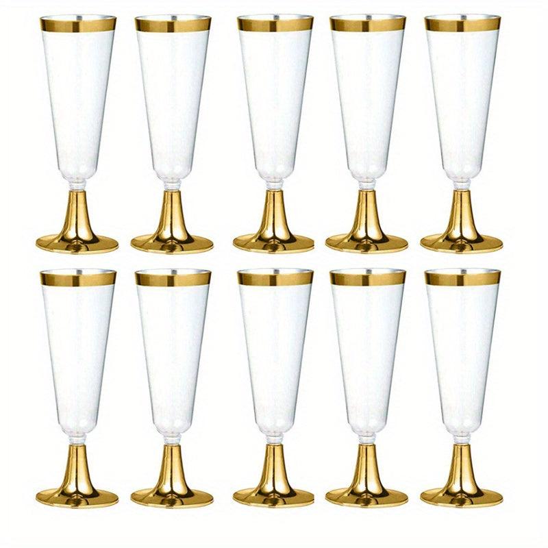 10pcs Disposable Red Wine Glasses Spring Theme Plastic Champagne Wine Glas