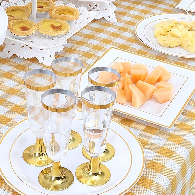 10pcs Disposable Red Wine Glasses Spring Theme Plastic Champagne Wine Glas