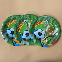 Green Football Trophy Birthday Party Supplies Set