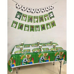 Green Football Trophy Birthday Party Supplies Set
