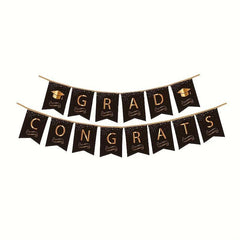 16pcs Graduation Party Decorations Kit - Dishes, Cups, Napkins, Tablecloth, Stra