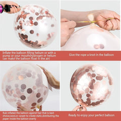 25pcs Rose Golden Mixed Balloons 60th Birthday Party Decorations