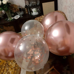 25pcs Rose Golden Mixed Balloons 60th Birthday Party Decorations