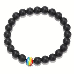 Frosted Stone LGBT Bracelet Colorful Beaded Gay Pride Hand String