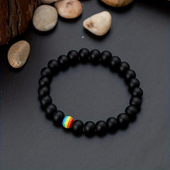 Frosted Stone LGBT Bracelet Colorful Beaded Gay Pride Hand String