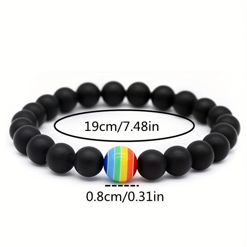 Frosted Stone LGBT Bracelet Colorful Beaded Gay Pride Hand String