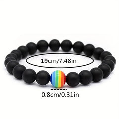Frosted Stone LGBT Bracelet Colorful Beaded Gay Pride Hand String