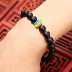 Frosted Stone LGBT Bracelet Colorful Beaded Gay Pride Hand String