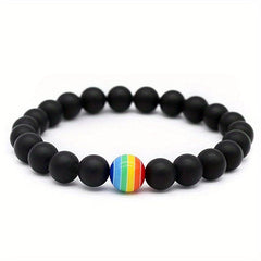 Frosted Stone LGBT Bracelet Colorful Beaded Gay Pride Hand String