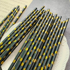 25pcs Hot Stamping Golden Dot Disposable Paper Straws for Party