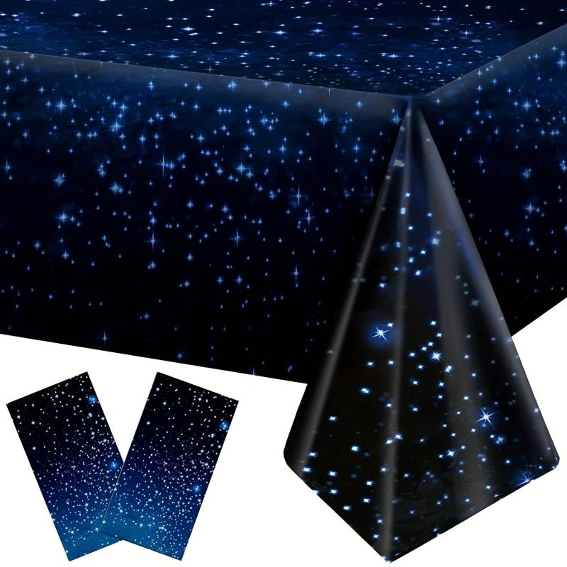 Birthday Party Space Tablecloth Starry Sky Disposable Waterproof Tablecloth