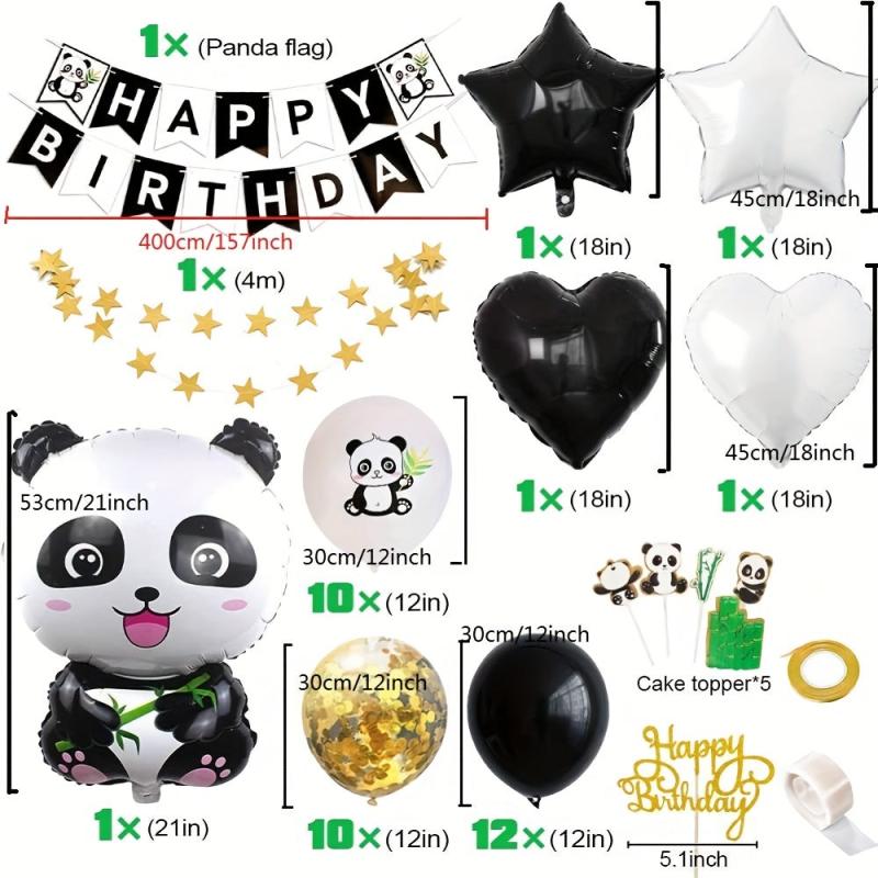 Panda Birthday Balloons Party Decorations for Gender Reveal Supplies