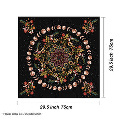 Moon Phase Flower Tarot Tablecloth Altar Cloth