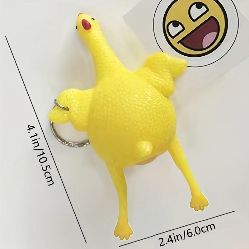 Funny Chicken and Eggs Squishy Squeeze Stress Relieve Toy Keychain