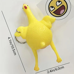 Funny Chicken and Eggs Squishy Squeeze Stress Relieve Toy Keychain