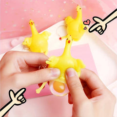 Funny Chicken and Eggs Squishy Squeeze Stress Relieve Toy Keychain