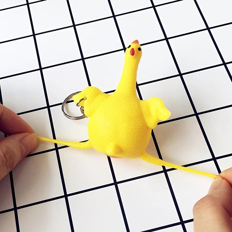 Funny Chicken and Eggs Squishy Squeeze Stress Relieve Toy Keychain