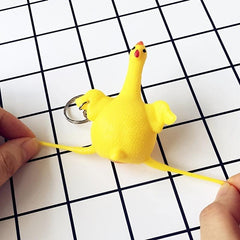 Funny Chicken and Eggs Squishy Squeeze Stress Relieve Toy Keychain