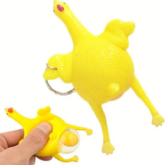 Funny Chicken and Eggs Squishy Squeeze Stress Relieve Toy Keychain