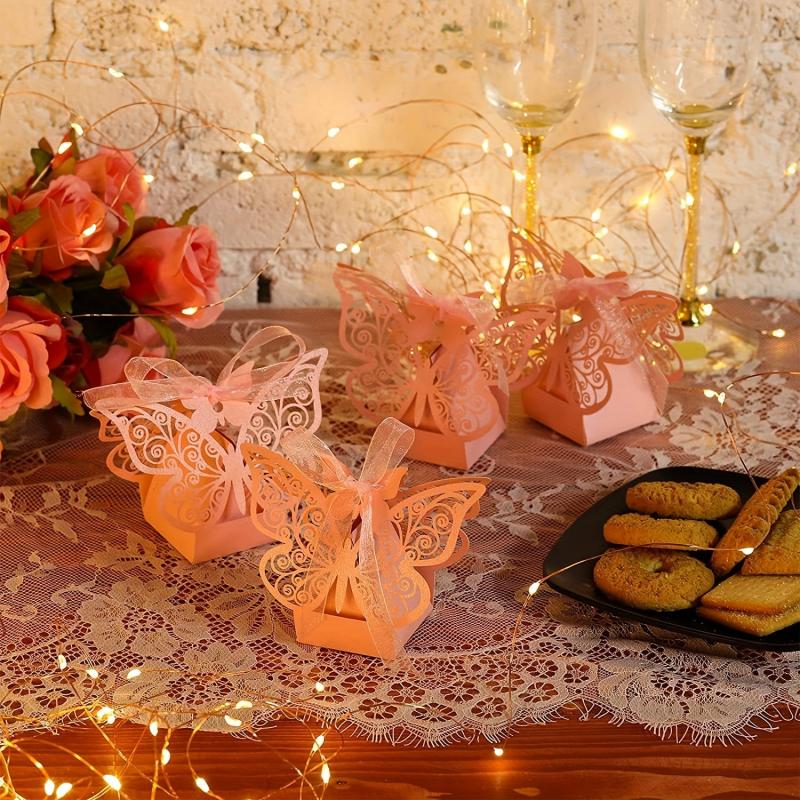 20pcs Butterfly Laser Cut Favor Boxes DIY Wedding Birthday Gift Candy Boxes