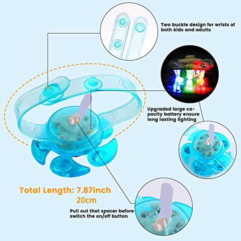 6pcs LED Light Up Bracelets Goodie Bag Stuffers Glow In The Dark Party Supplies