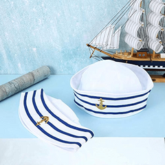 6pcs Sailor Hat Navy Captain Hat With Sail Hat Navy Costume Accessories