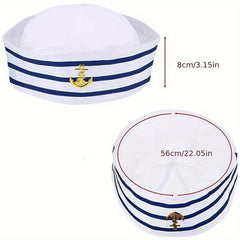 6pcs Sailor Hat Navy Captain Hat With Sail Hat Navy Costume Accessories