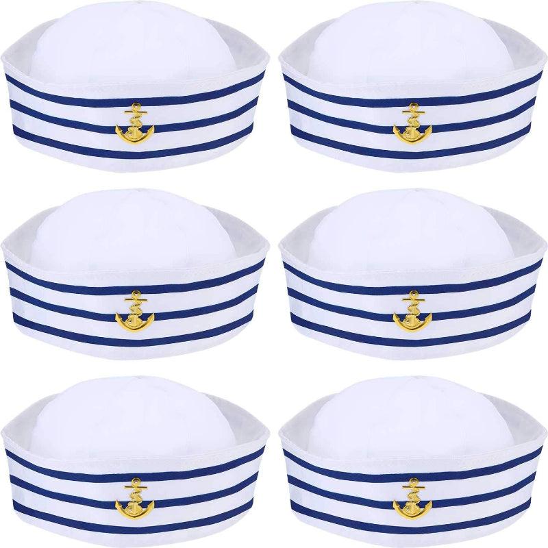 6pcs Sailor Hat Navy Captain Hat With Sail Hat Navy Costume Accessories