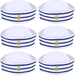 6pcs Sailor Hat Navy Captain Hat With Sail Hat Navy Costume Accessories