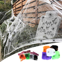 4pcs Halloween Outdoor Spider Web Party Props