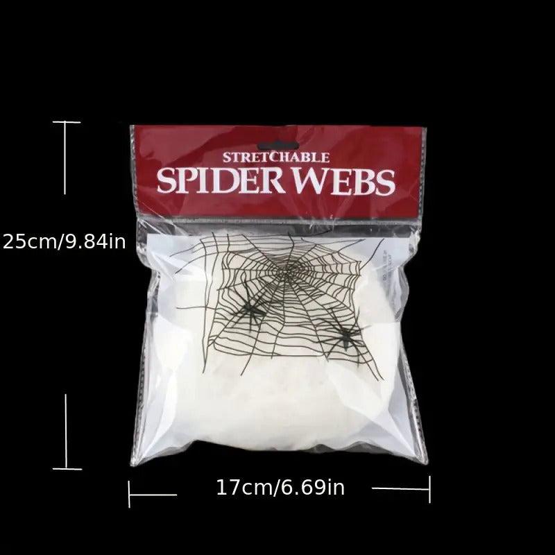 4pcs Halloween Outdoor Spider Web Party Props