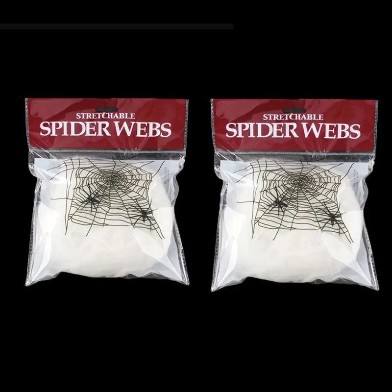 4pcs Halloween Outdoor Spider Web Party Props