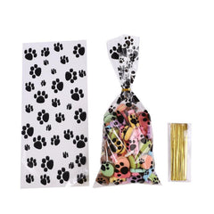 50pcs Dog Candy Bag Cat Sweets Bag Puppy Birthday Party Favors Supplies