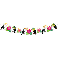 Hawaiian Decorative Flags Flamingo Flowers Seaside Party Decorations