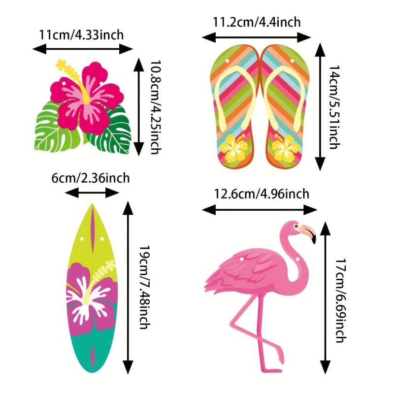 Hawaiian Decorative Flags Flamingo Flowers Seaside Party Decorations
