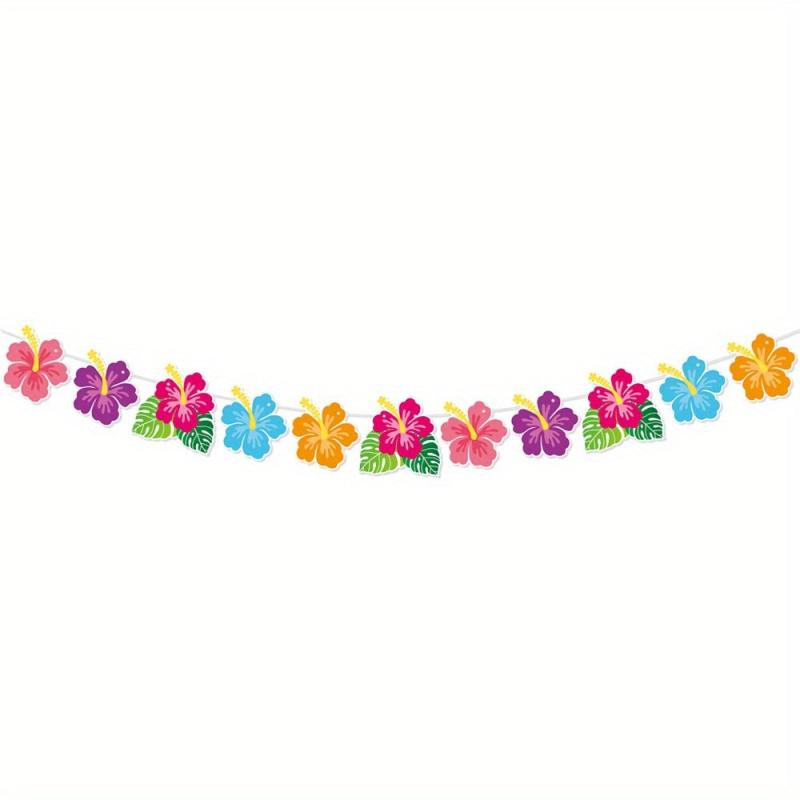Hawaiian Decorative Flags Flamingo Flowers Seaside Party Decorations