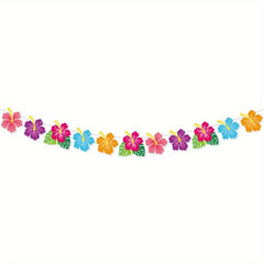 Hawaiian Decorative Flags Flamingo Flowers Seaside Party Decorations