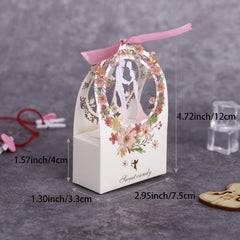 10pcs Floral Candy Box Bowknot Gift Wedding Cardboard Small Paper Box