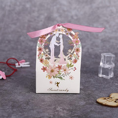 10pcs Floral Candy Box Bowknot Gift Wedding Cardboard Small Paper Box
