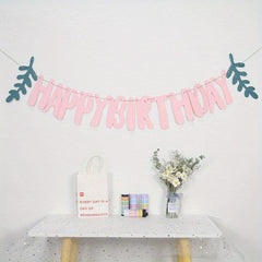 Happy Birthday Letter Banner Forest Theme Boy Girl Party Decoration
