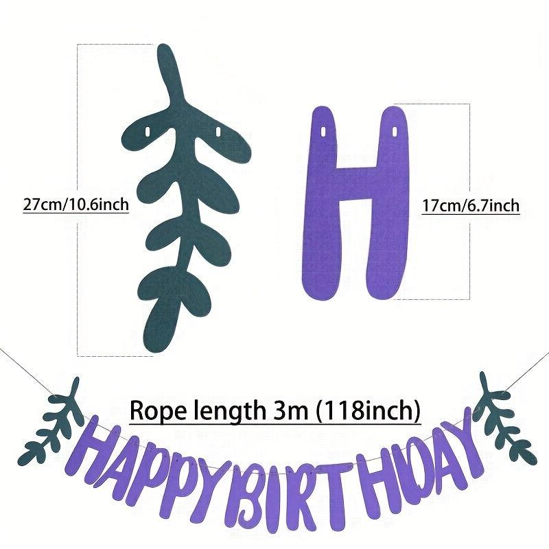 Happy Birthday Letter Banner Forest Theme Boy Girl Party Decoration