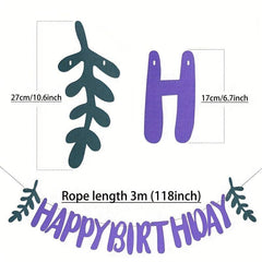 Happy Birthday Letter Banner Forest Theme Boy Girl Party Decoration