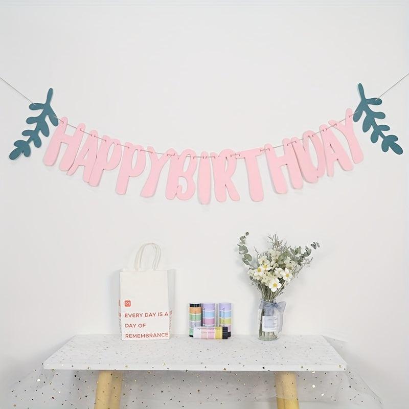 Happy Birthday Letter Banner Forest Theme Boy Girl Party Decoration