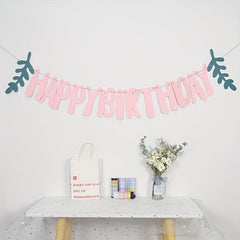 Happy Birthday Letter Banner Forest Theme Boy Girl Party Decoration