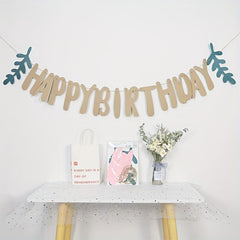 Happy Birthday Letter Banner Forest Theme Boy Girl Party Decoration