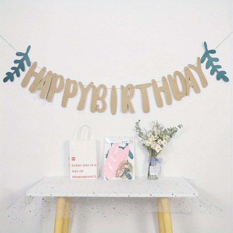 Happy Birthday Letter Banner Forest Theme Boy Girl Party Decoration